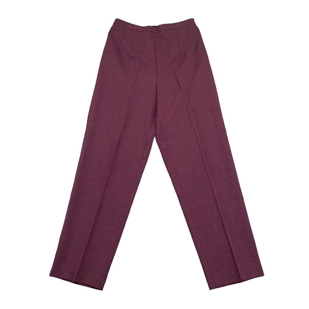 Sag Harbor Dress Pants Womens 10 Burgundy High-Rise Elastic Waist Straight - Picture 3 of 10